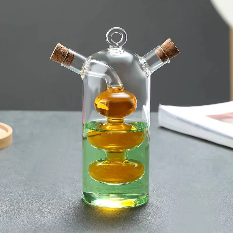 Verre à cocktail moléculaire double tube pour deux personnes, avec deux boissons différentes intégré