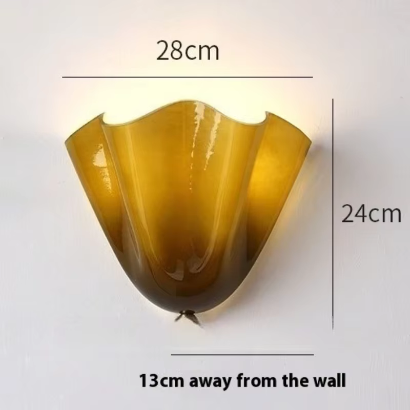 Américain Vintage minimaliste mur LED lampe en forme de coquille verre lumière maison chambre décora