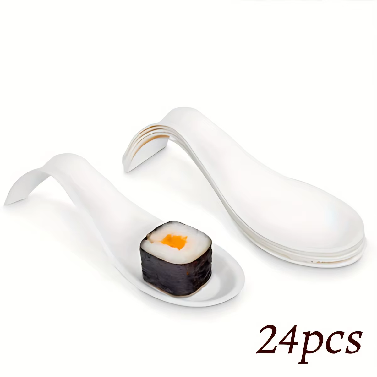 Assiettes miniatures pour apéritifs, desserts et entrées (24/48 pièces) — Ensemble de cuillères asia
