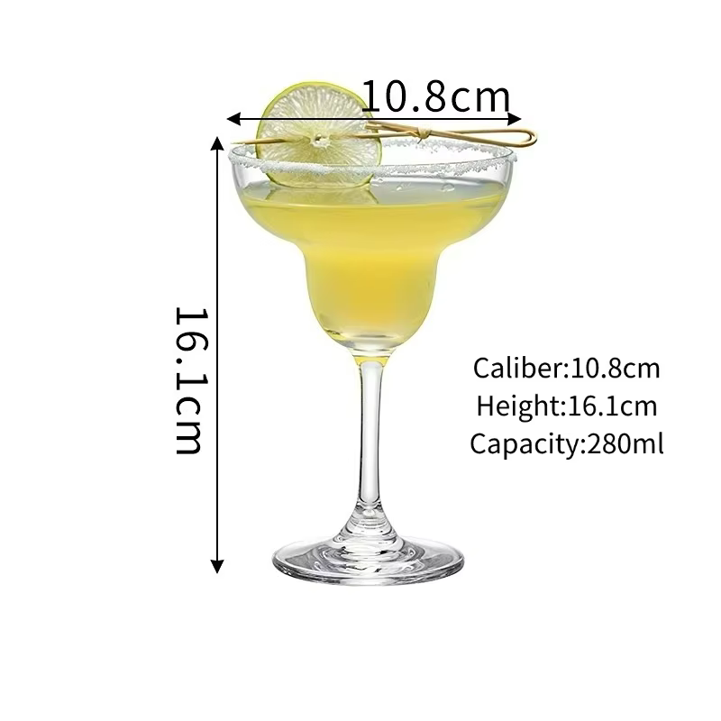 Verre à cocktail classique fait à la main, tasse en verre à margarita, gobelet à large bouche, cadea