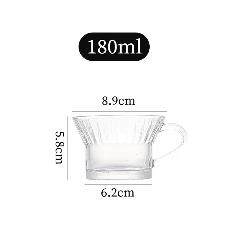 Tasse à café avec poignée, tasse en verre créative transparente, résistante à la chaleur, thé de l'a