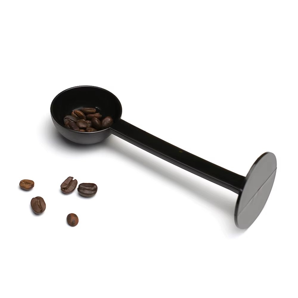 Cuillère à café noire à long manche, cuillère multifonctionnelle en plastique pour mesurer et tasser