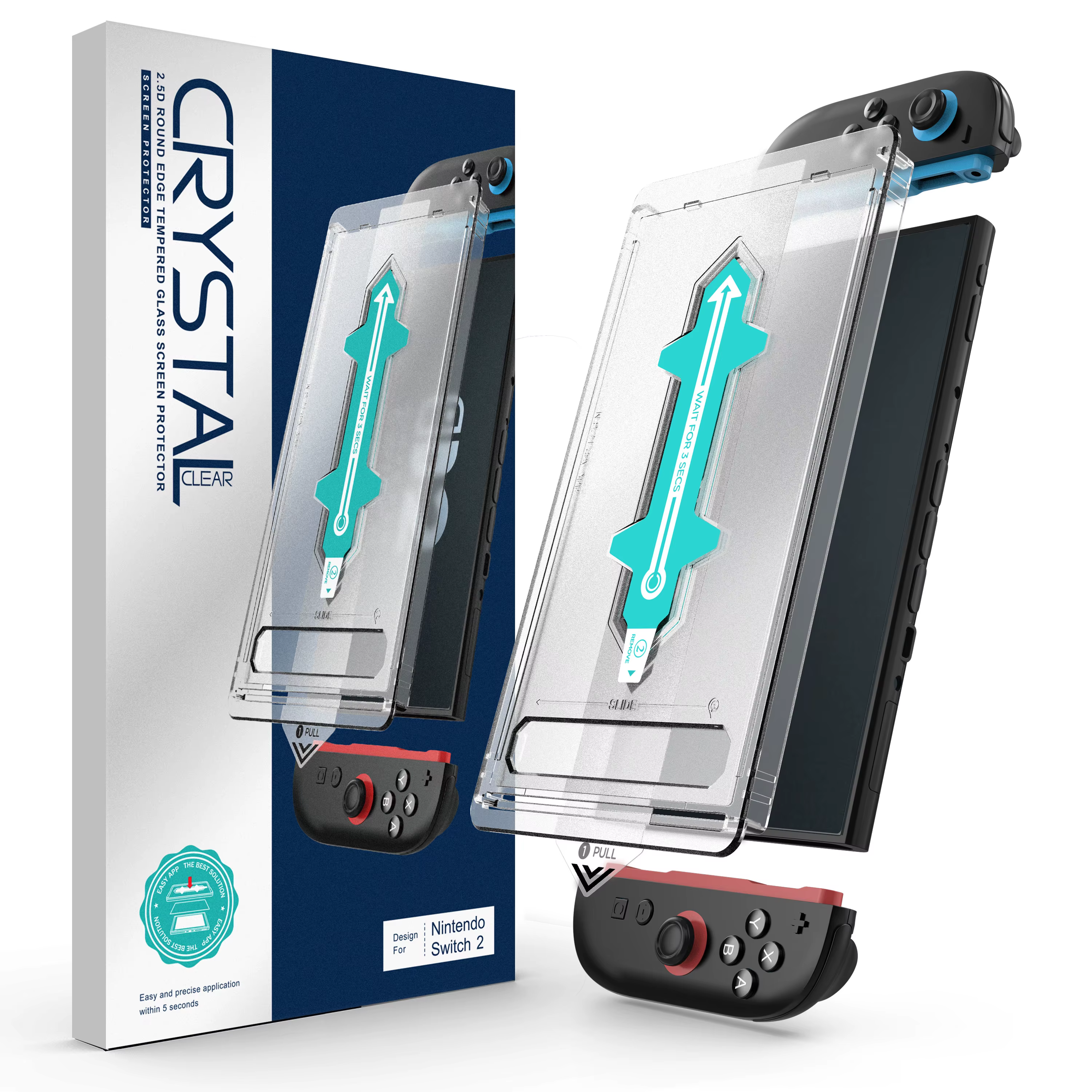 Protecteur d'écran d'alignement automatique pour accessoires OLED Nintendo Switch 2, verre trempé tr