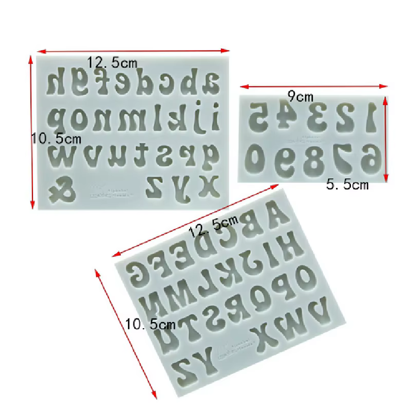 Moules à Fondant en Silicone avec lettres et chiffres 3D, moules à gâteaux au chocolat, décoration d