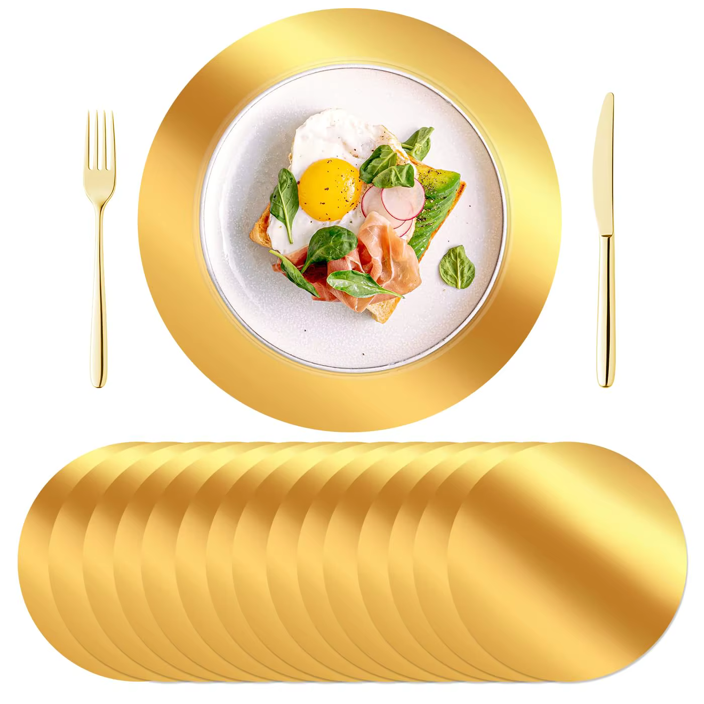 Napperons ronds en papier jetables de 13 pouces, 10 pièces, pour Table à manger, tapis de Place avec
