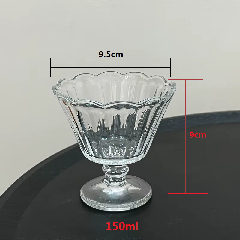 Gobelets en verre vintage en dentelle – Tasses à café et bols à desserts – pour glace, Pudding, yaou