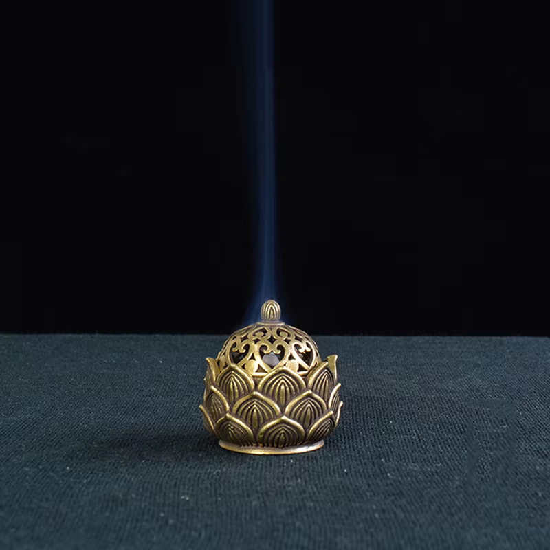 Brûleur d'encens décoratif de table, porte-encensoir en cuivre, ornement de bureau, magasin, bureau,