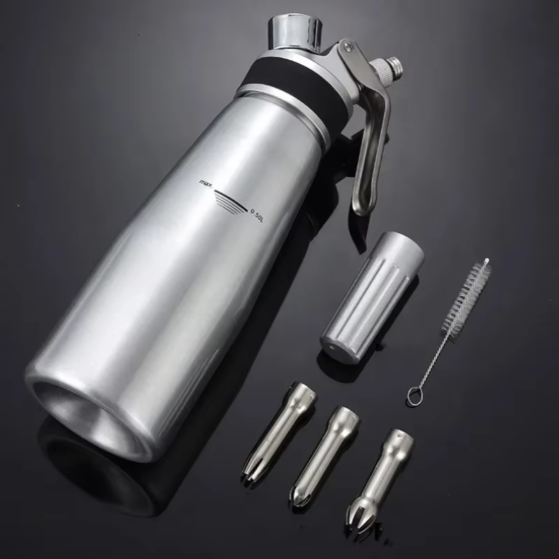 Pistolet à crème fouettée de 500/1000ml, distributeur de crème, pistolet à douille de gâteau en acie