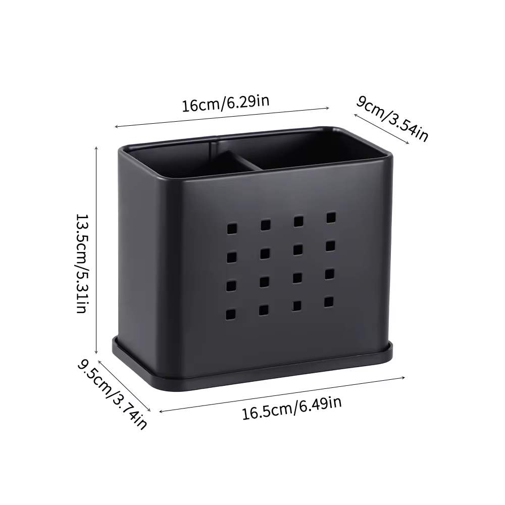 Support de séchage de couverts en métal noir – Style minimaliste moderne, rangement multifonctionnel