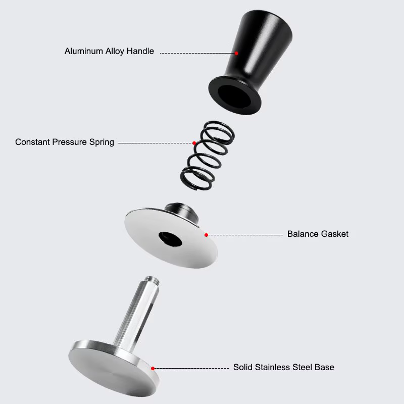 51mm 53mm 58mm Espresso Tamper Barista Café Tamper avec calibré à ressort en acier inoxydable