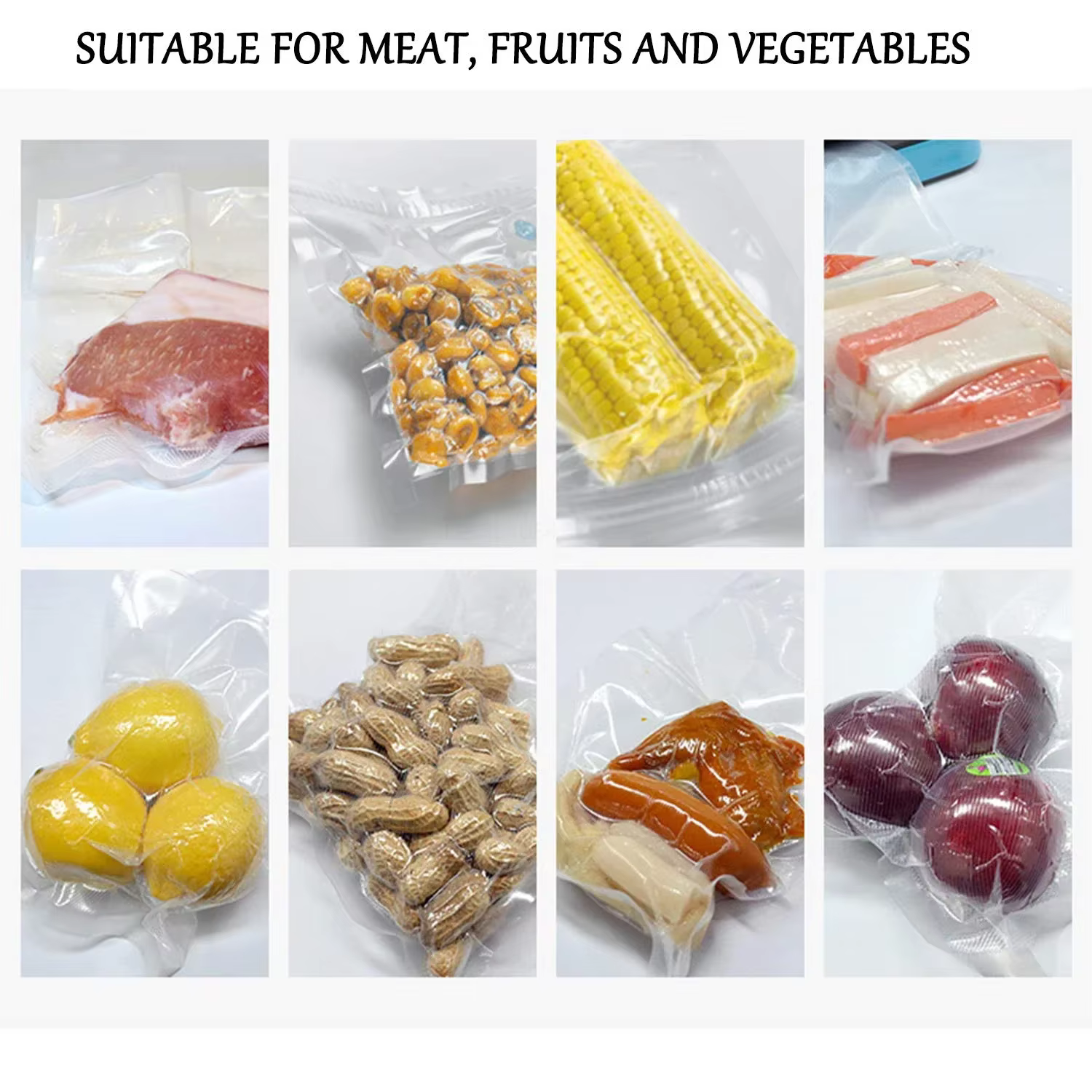 Sacs sous vide pour aliments, rouleaux de sacs de conservation des aliments, sacs d'emballage sous v