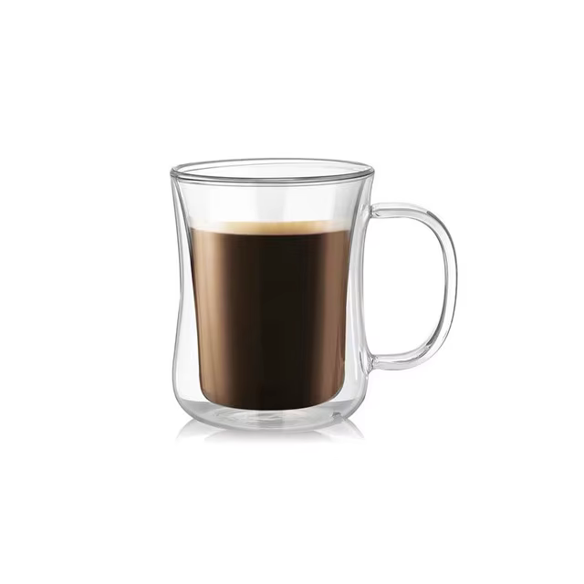 FOME 1/2/4 pièces tasses à café en verre à Double paroi tasse à expresso transparente avec poignée p