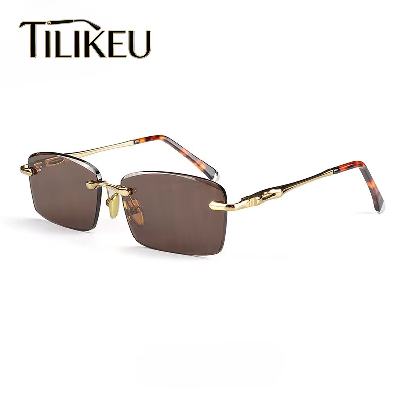 Nouvelles Lunettes de Soleil 2026 en Alliage et Verre Cristal Marron, Classiques pour Hommes, Carrée