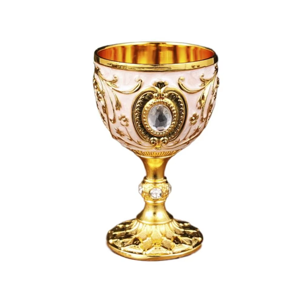 Tasse à vin en métal Vintage en relief médiéval, verres à vin incrustés de diamants de Style europée