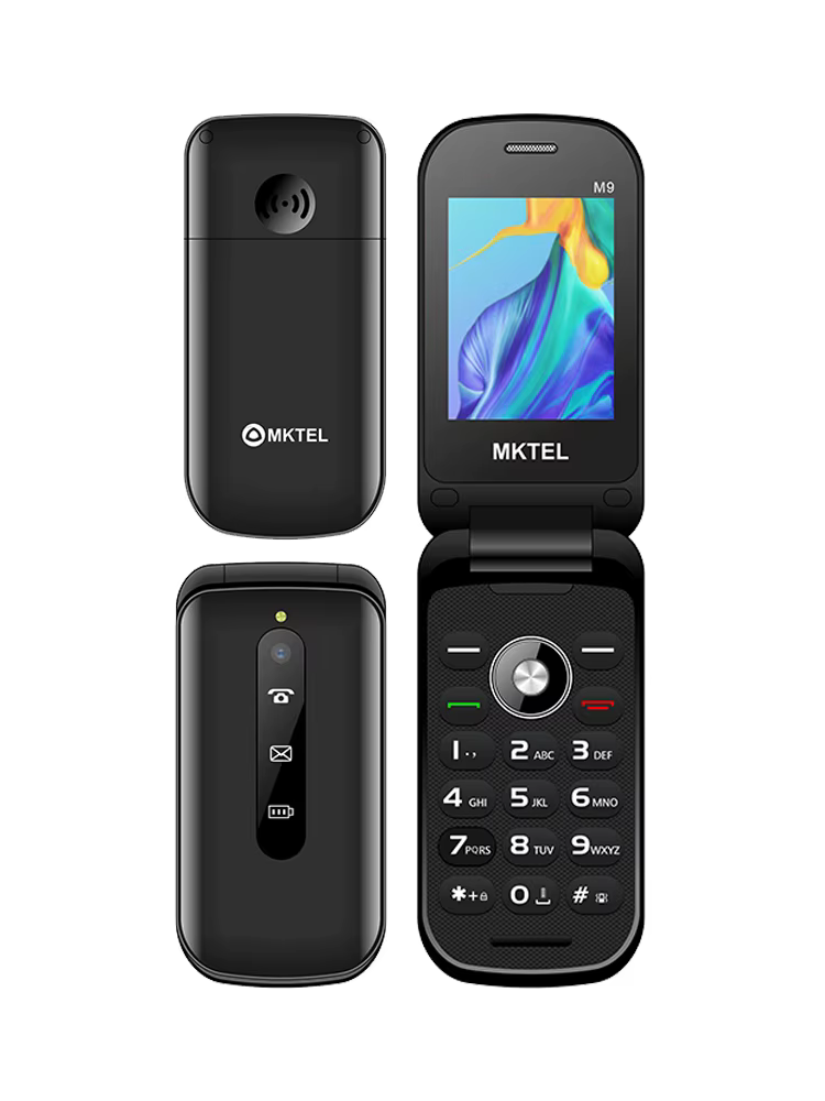 MKTEL M9 téléphone portable à rabat 2G 2.4 "affichage 1000mAh batterie double SIM double veille MP3/