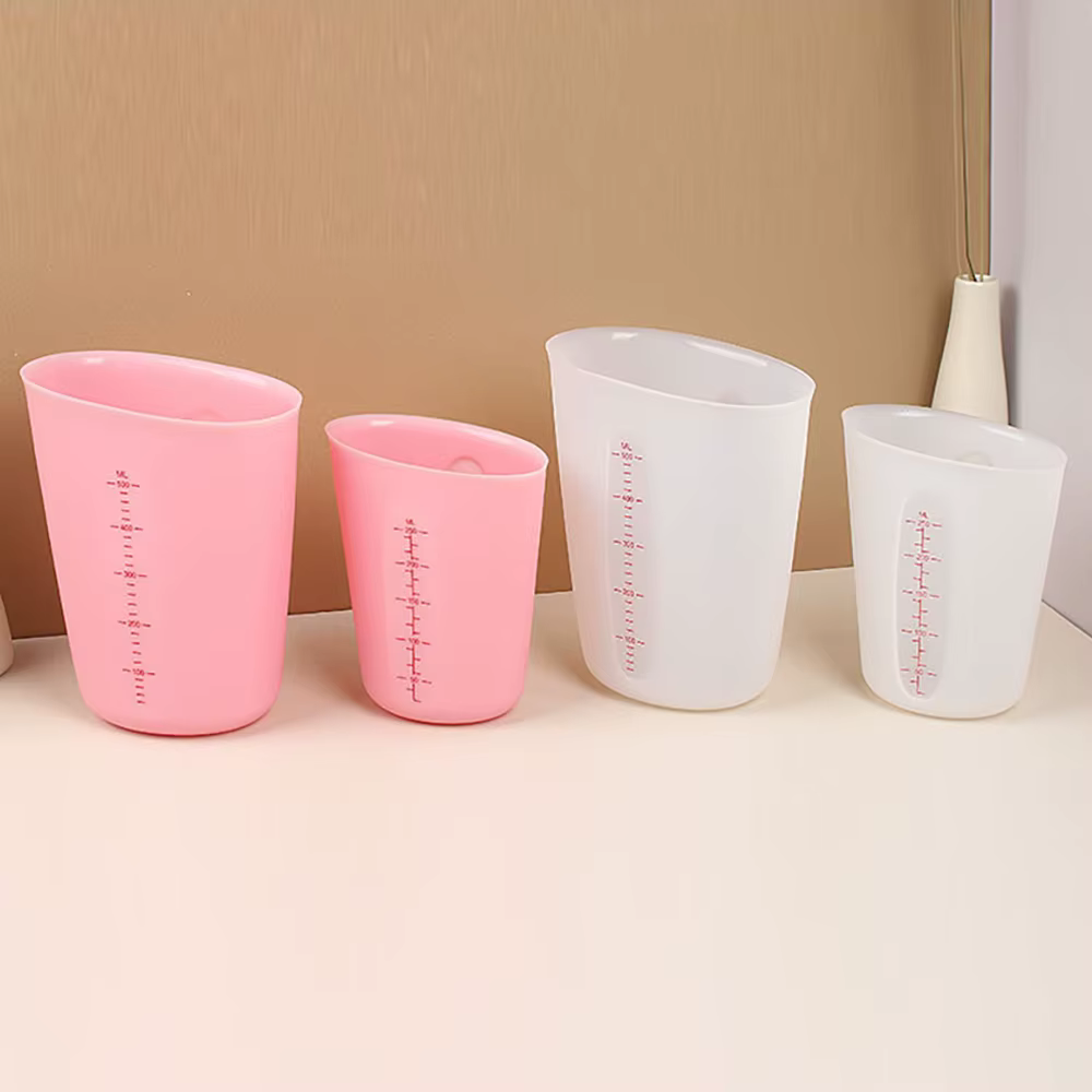 Tasse à mesurer en Silicone avec échelle, tasse à mesurer transparente, tasse à mesurer souple résis
