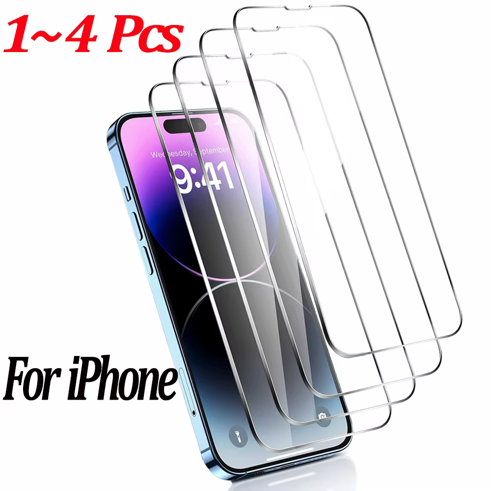 1~4Pcs HD Protecteur d'écran pour iPhone 18 17 16 15 14 Pro Max en verre trempé pour iPhone 11 12 13