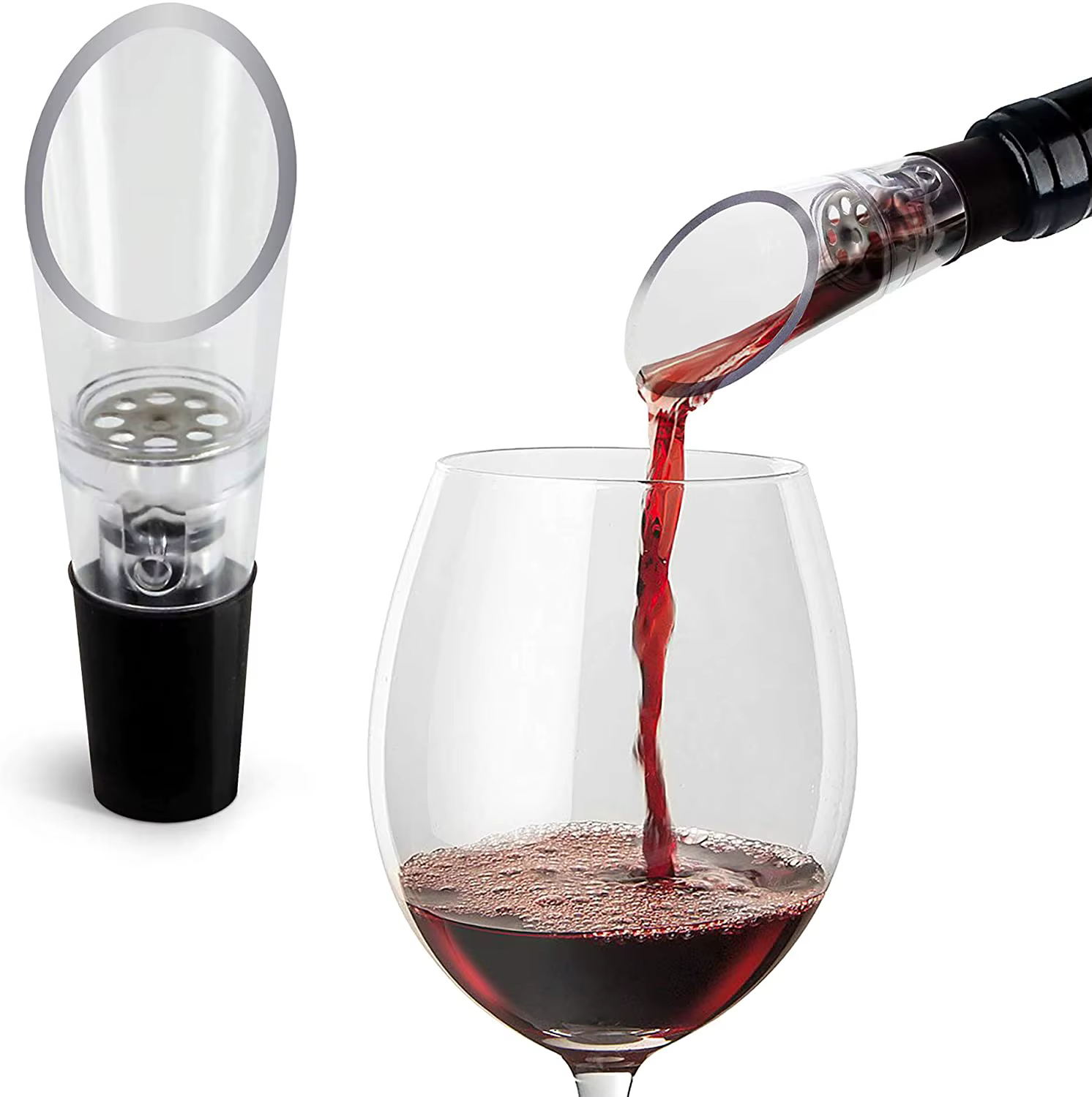 Aérateur de vin verseur décanteur bouteilles d'alcool bouchon bec verseur de vin en cristal de quali