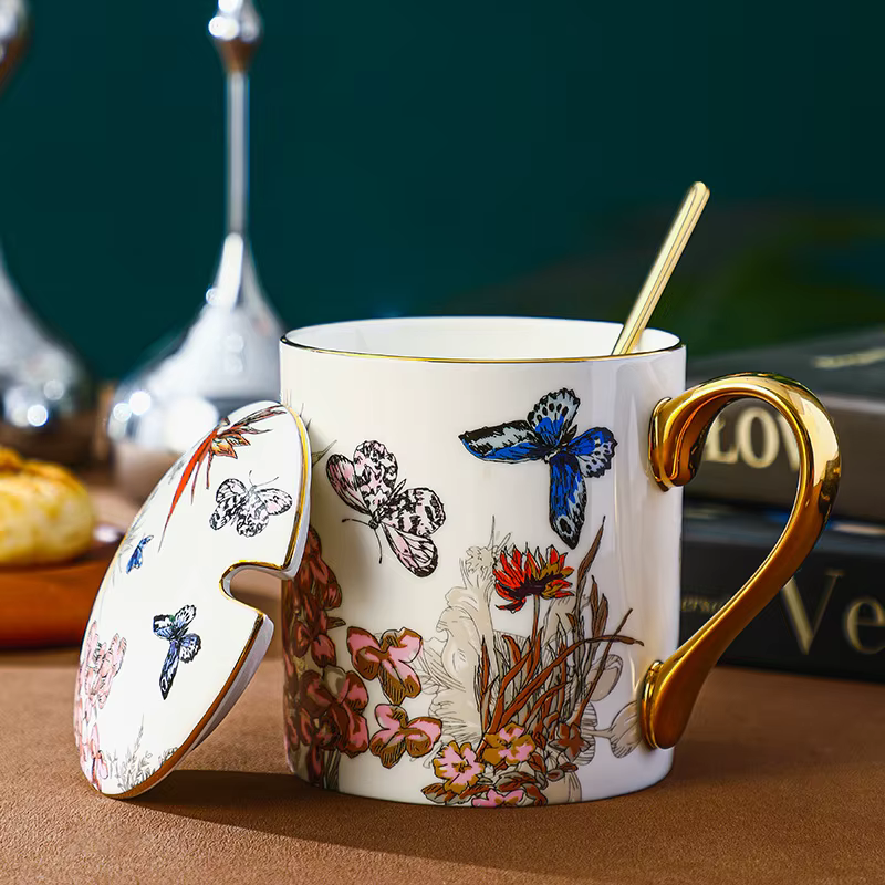 Tasse papillon bleu britannique, tasse en céramique, tasse à café pour la maison, tasse d'eau pour f