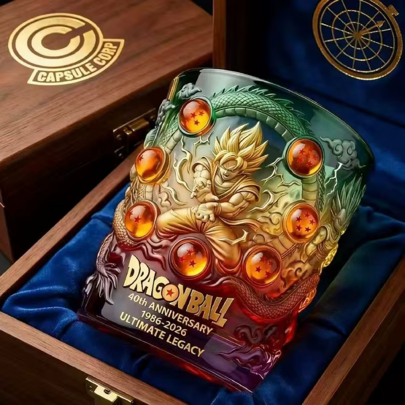 Tasse à whisky Dragon Ball 30e anniversaire, Son Goku, Maître Roshi, Shenron, verre à boire, tasse à