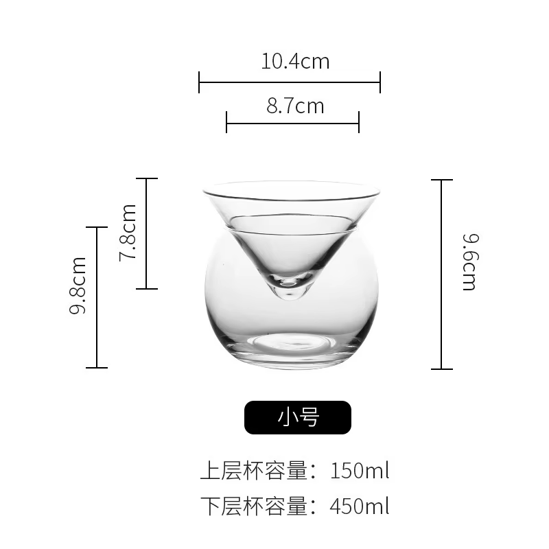 Verres à Cocktail Martini sans tige, avec refroidisseur, plat de service avec support à glace, ensem