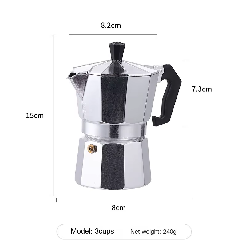 Vente en gros de cafetières à moka octogonales en acier inoxydable et d'autres outils à café europée