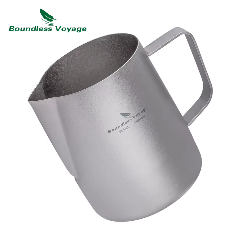 Pichet à lait Barista Voyage sans limites de 600ml, tasse légère en titane pour Latte Art avec bec r