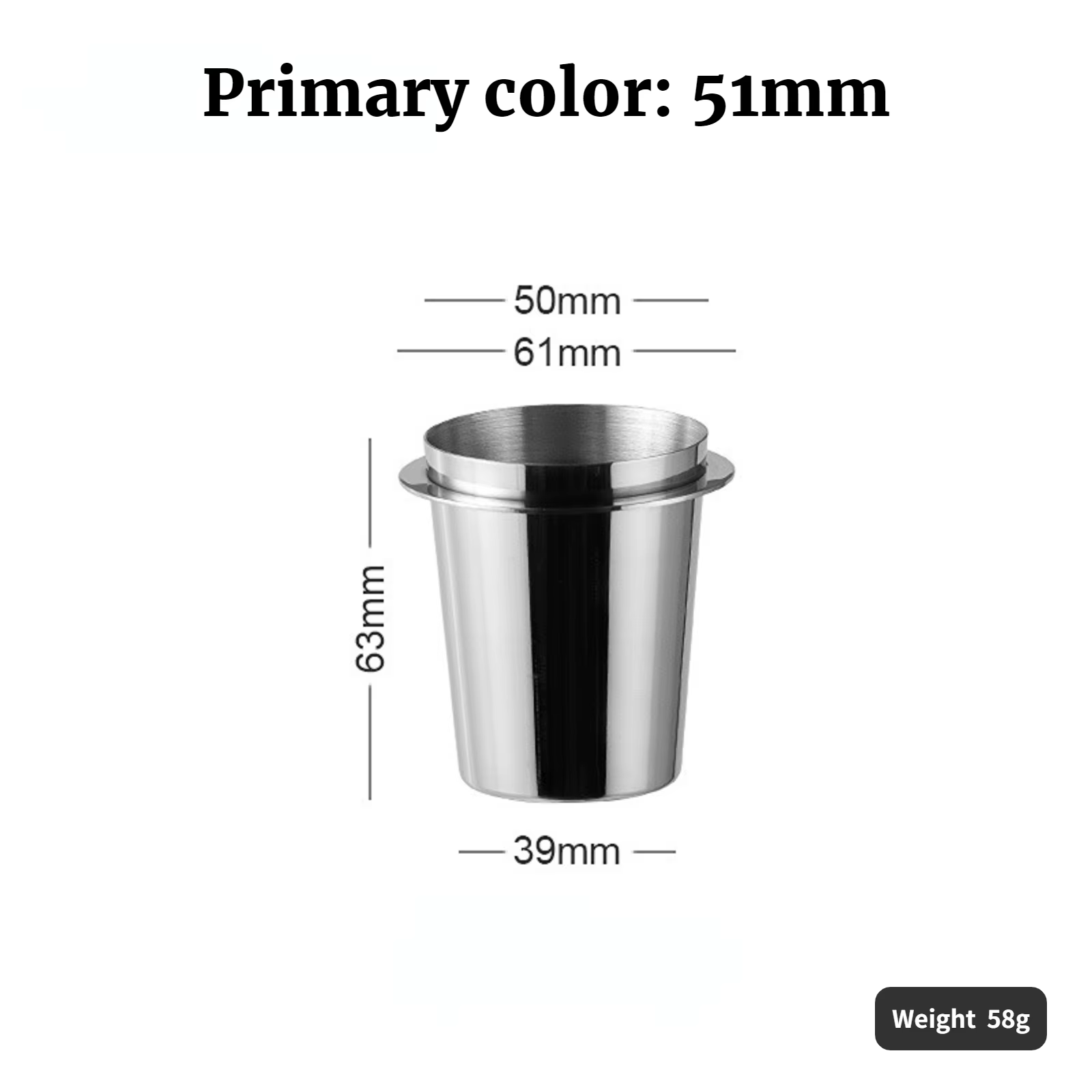 Tasse doseuse de café 51/54/58mm, tasses à mesurer les grains de café, remplacement en acier inoxyda