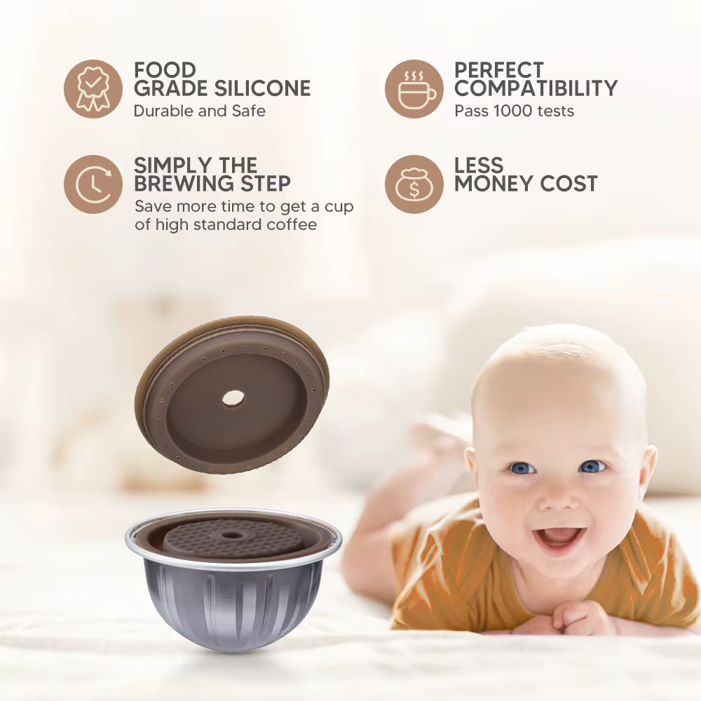 Couvercle réutilisable en silicone de qualité alimentaire pour capsules de café VerAACoffee, adapté