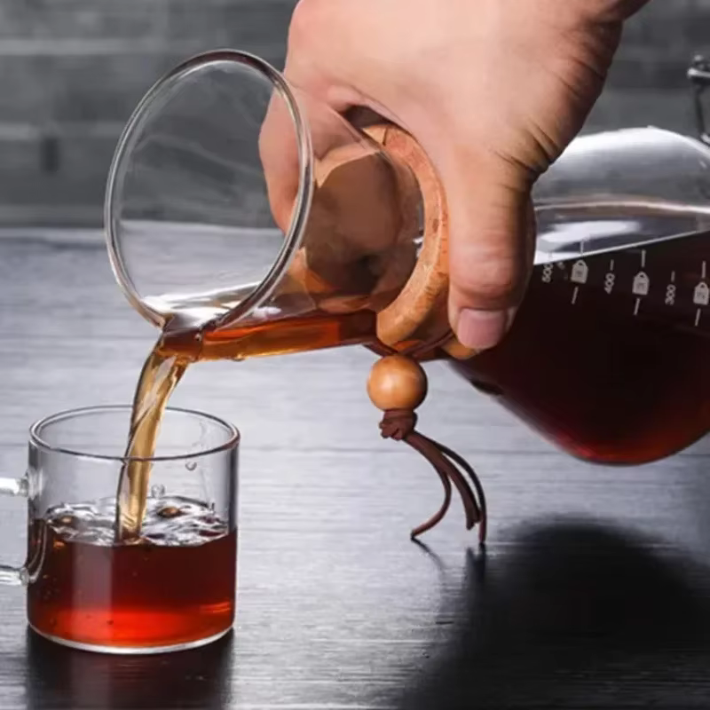 Bouilloire à café en verre à main avec filtre en acier inoxydable, brassage goutte à goutte, cafetiè