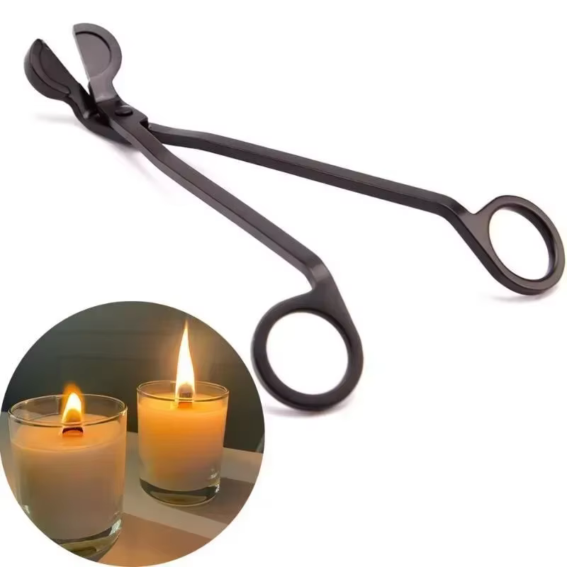 Coupe-mèche de bougie de 18cm, ciseaux en acier inoxydable, coupe-mèche à tête ronde, ciseaux à noya