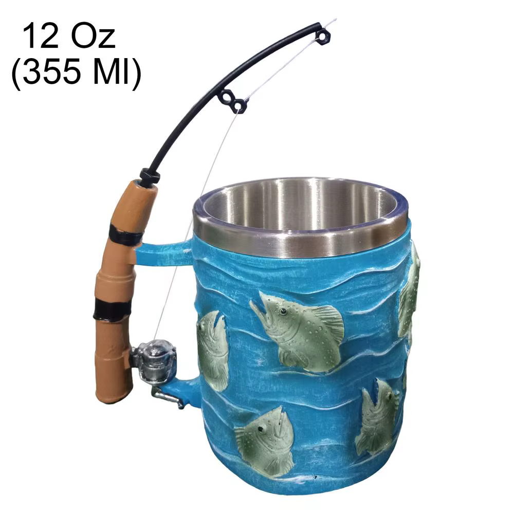 Tasse à café en résine, boisson froide et chaude, tasse d'eau, thème de pêche, décor pour chocolat,