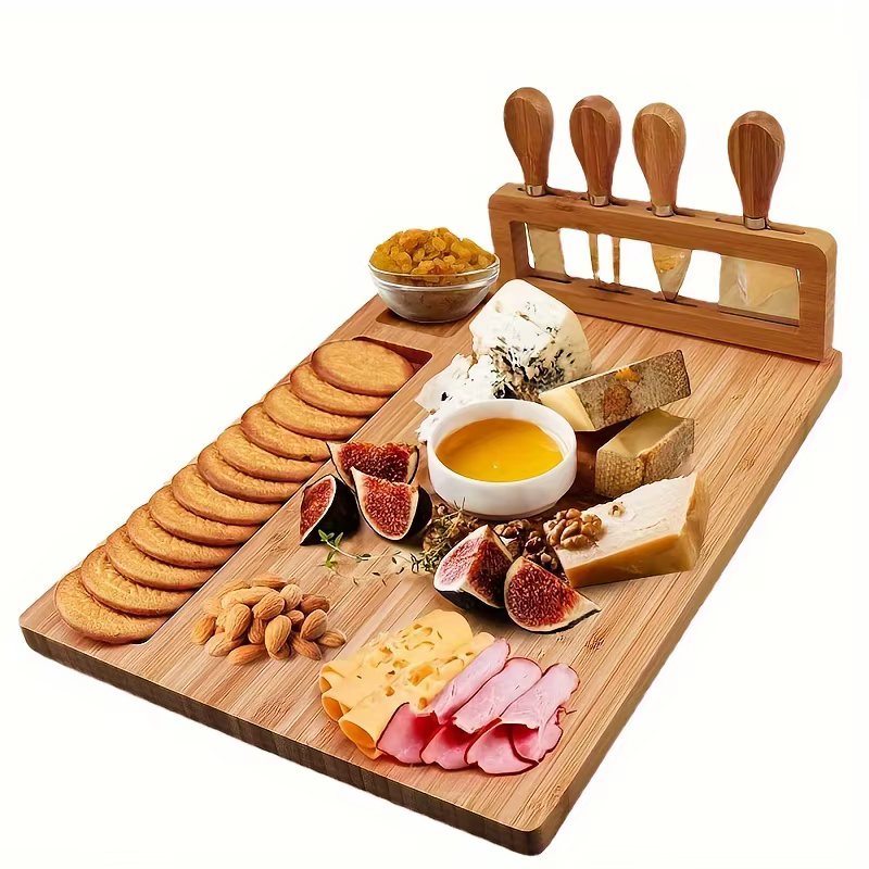 Planche à fromage en bambou, planche à fromage créative, ensemble de vaisselle, plateau à fromage, p