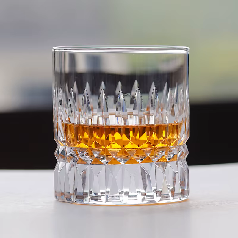 Verre coupé à la main pour clair, verre cristal de luxe sans plomb, verre à boire Bourbon pour whisk
