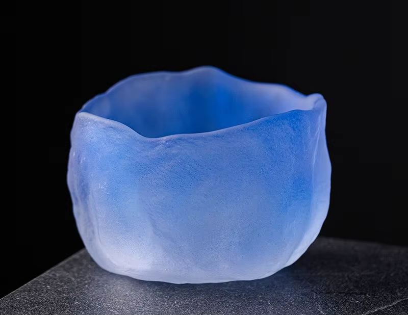 Glacier de style japonais bleu-vert marée nationale vent petite tasse à thé, tasse à saké, tasse gla