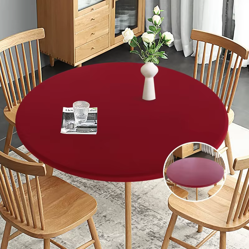 Juste de table ronde pour mariage, étui étanche, nappe élastique couvertes, huile verte, décoration