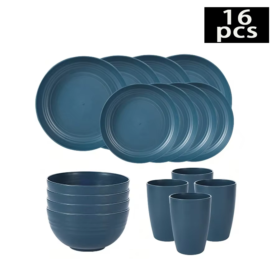 Ensemble de couverts avec tasses, assiettes et bols, ensemble de 16/32 pièces, passe au lave-vaissel