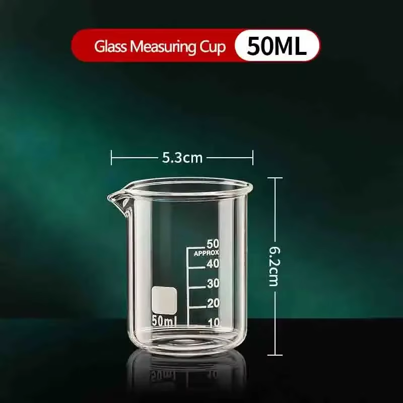 Tasse graduée en verre à haute teneur en borosilicate, gobelet à mesurer transparent, bécher épaissi