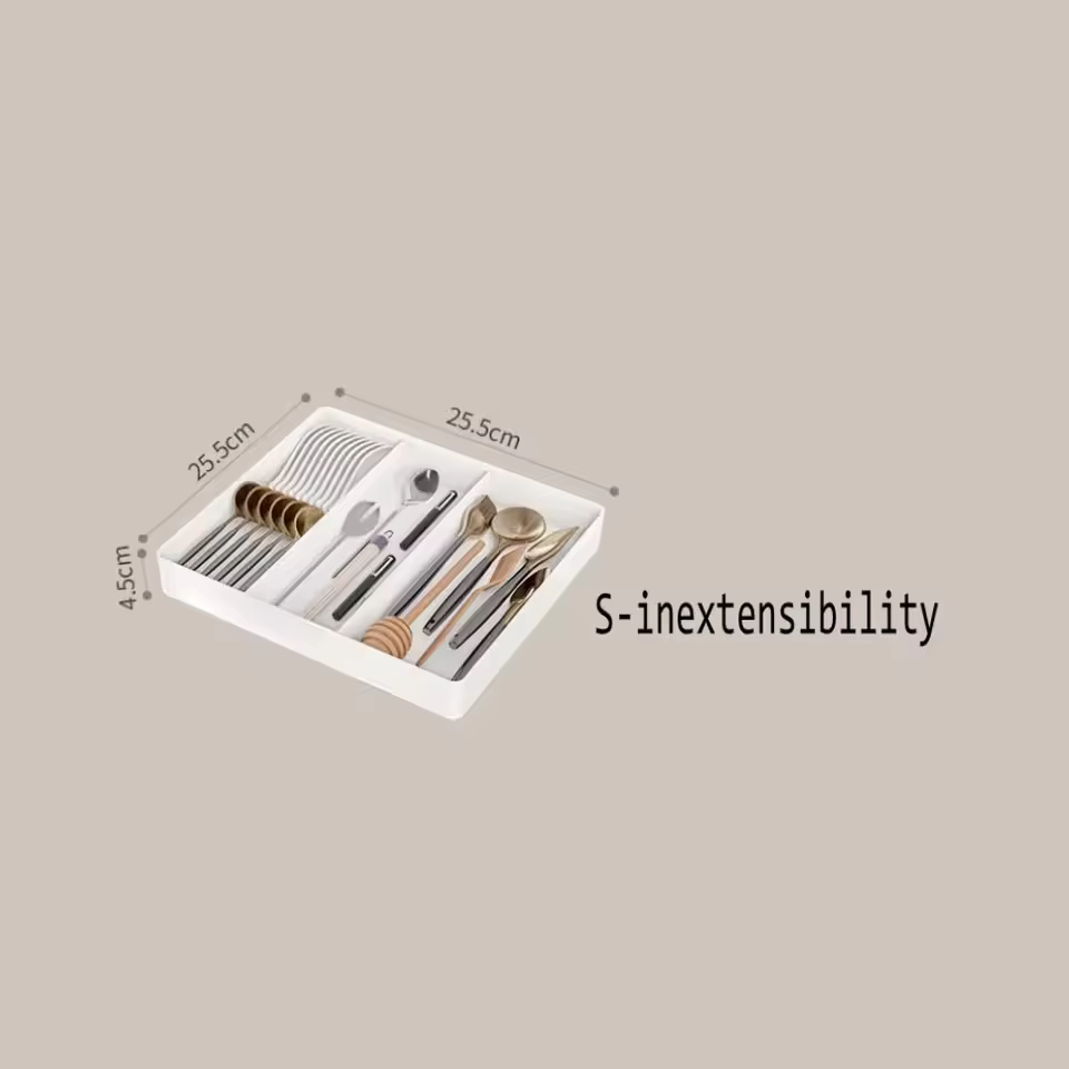 Organisateur de tiroir, plateau à couverts pour tiroir de cuisine, ustensile extensible avec compart
