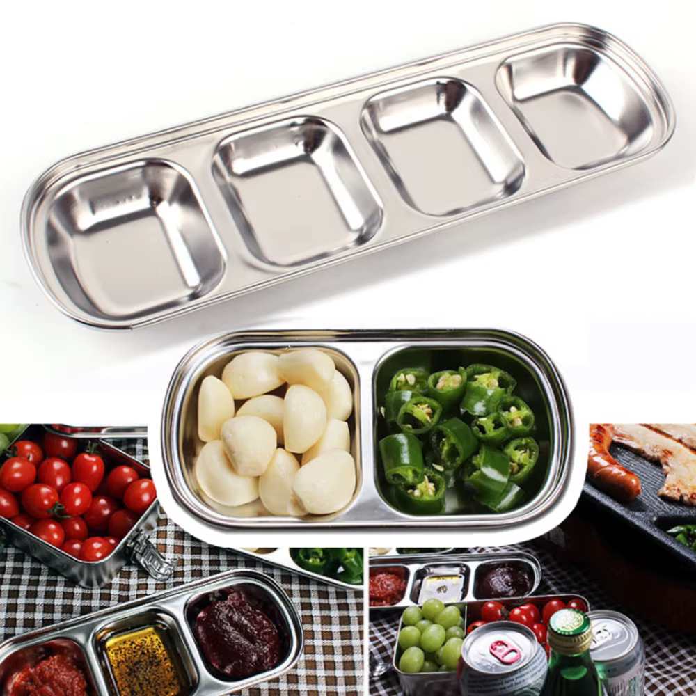 Plat de trempage pour barbecue en plein air en acier inoxydable, plat d'assaisonnement multi-grille,