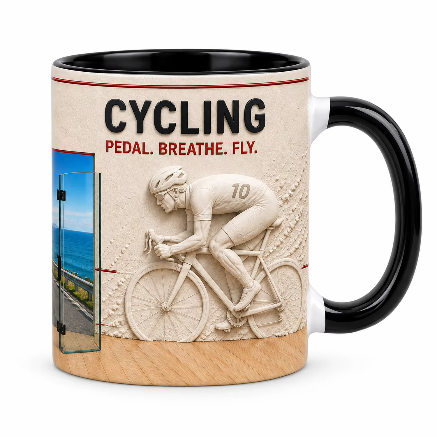 Tasse à café personnalisée pour cyclistes, 11 oz, tasse en céramique 325 ml, impression cycliste, sl