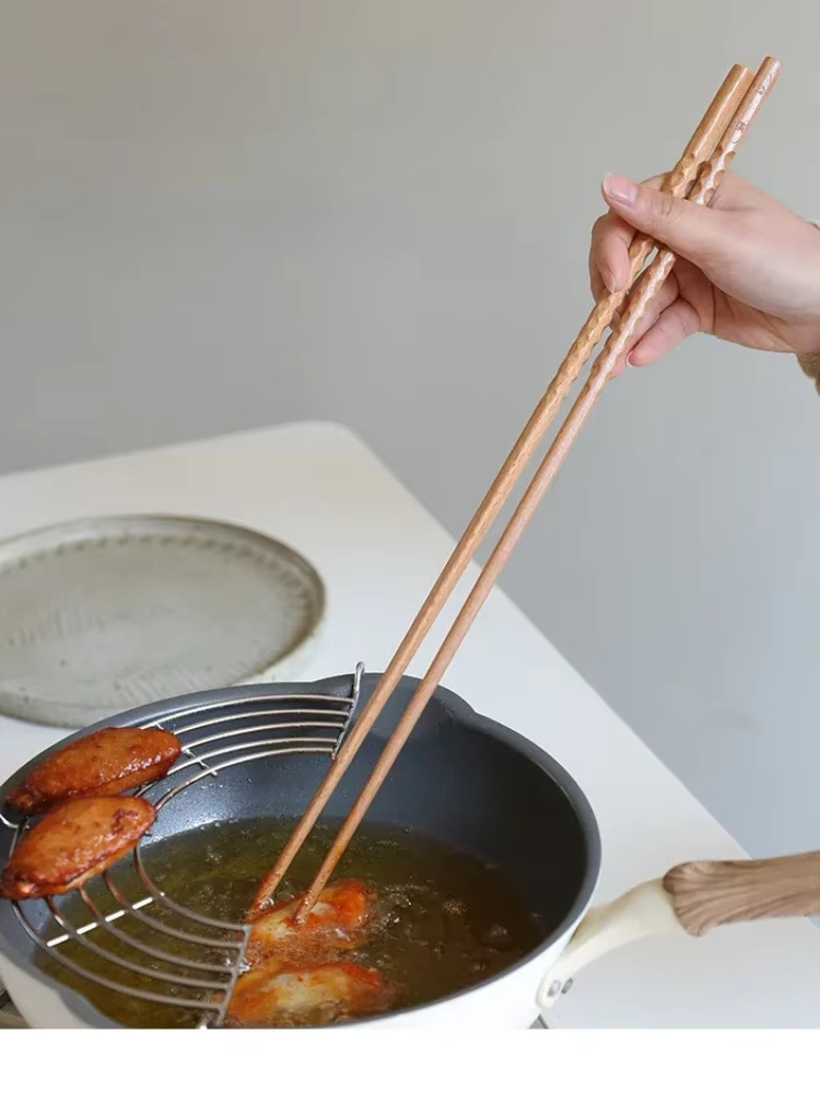 Baguettes japonaises Extra longues en bois de hêtre poli, nouilles alimentaires frites, baguettes an