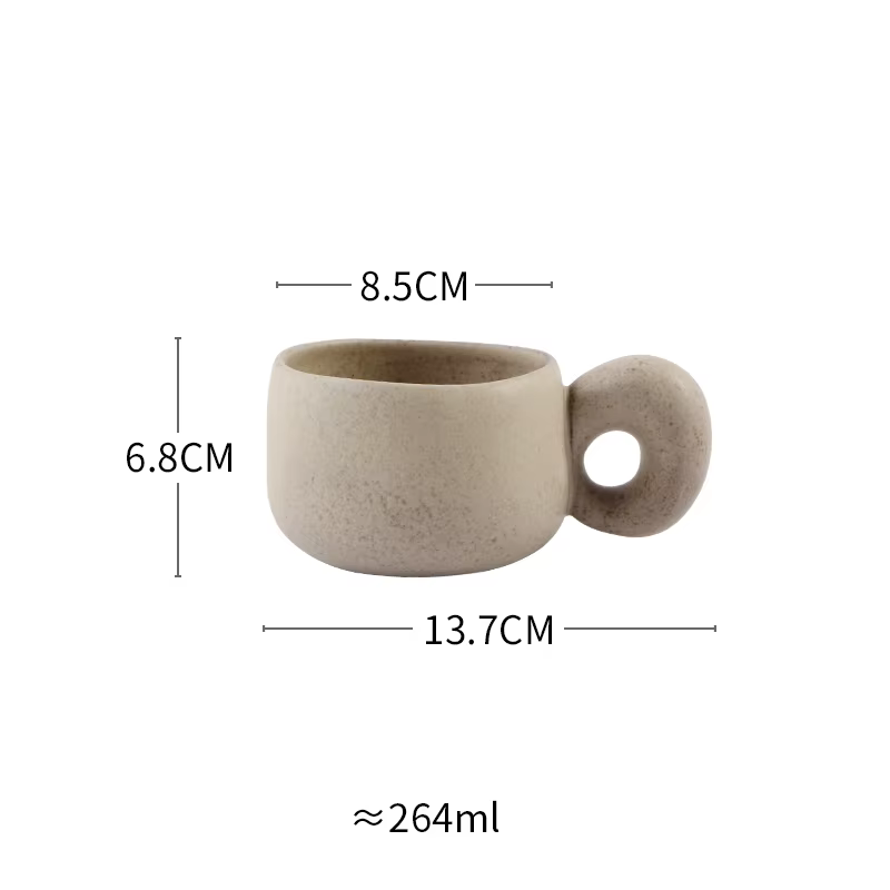 Tasse à café rétro en grès japonais, 300/600ml, pour petit déjeuner, lait, flocons d'avoine, bureau,