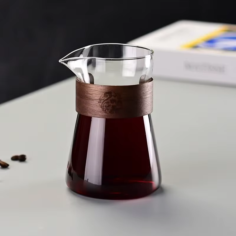 Carafe de cafetière en verre de 17oz/500ml, tasse en verre à expresso à haute teneur en Borosilicate