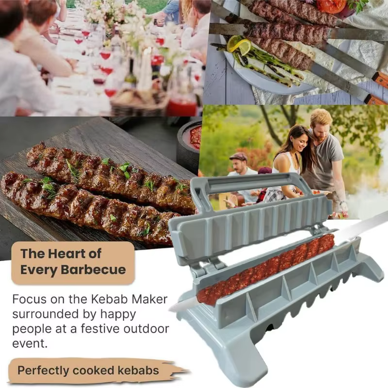 Brochettes de Kebab plates en acier inoxydable, 2.3cm, pour Barbecue, rangée de brochettes, fabrican