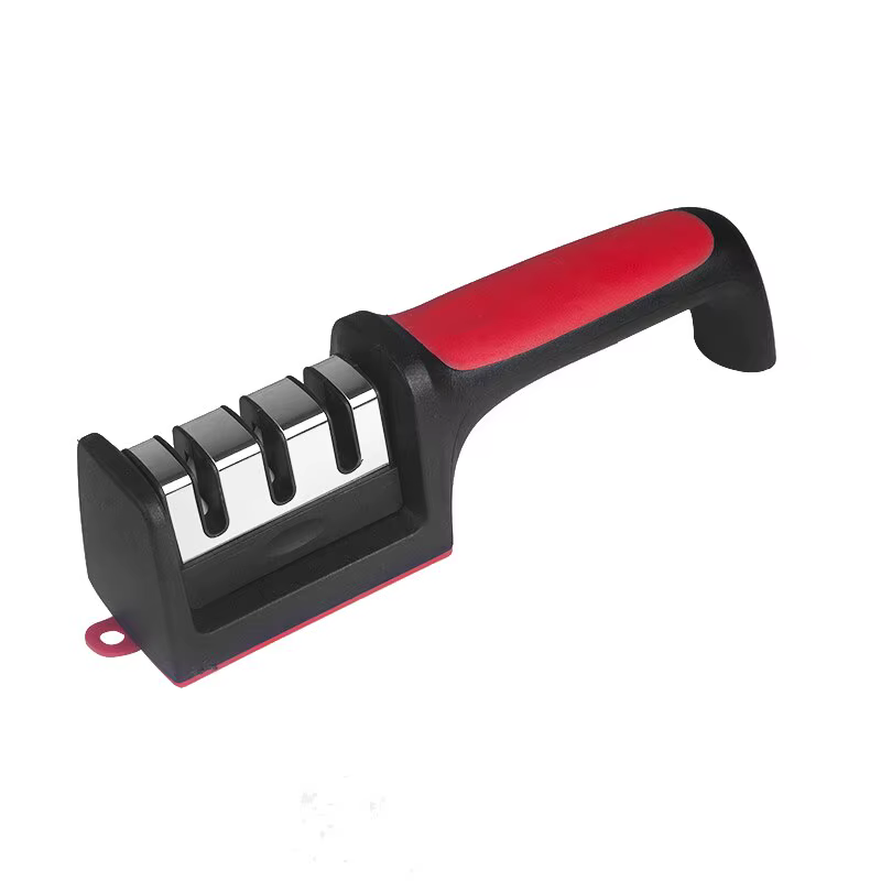 Aiguiseur de couteaux manuel - Outil de cuisine avec fentes d'affûtage multi-étapes, design compact 