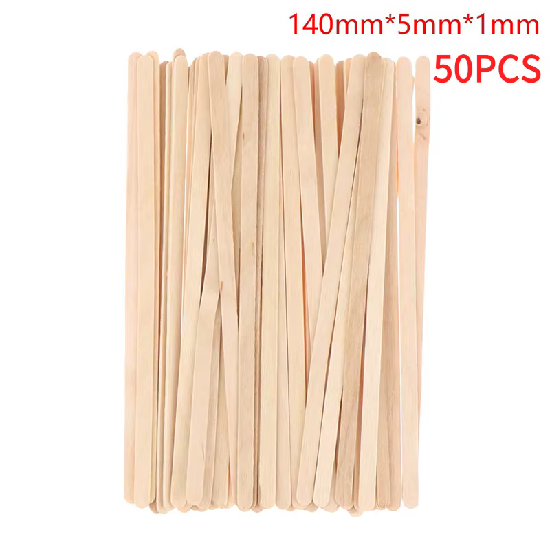 100/50 pièces bâtons de café jetables agitateurs de café en bois chaud froid boire remuer boisson re