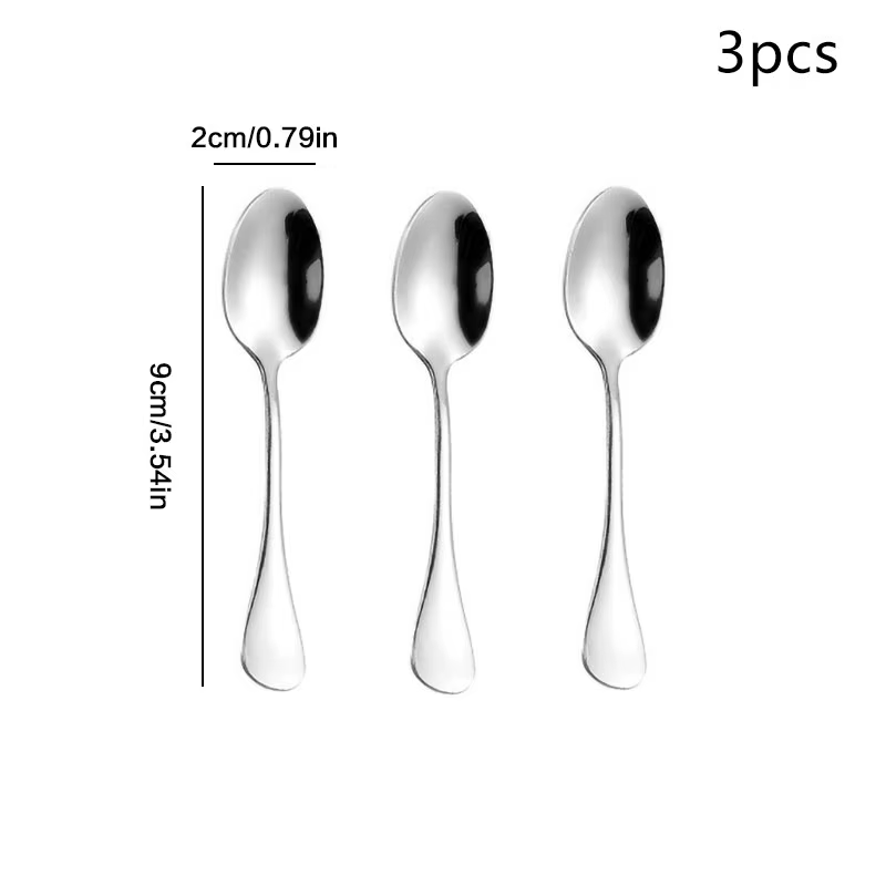 Cuillère à expresso 3/5 pièces, Mini cuillère à café en acier inoxydable de 9cm, cuillère à Dessert