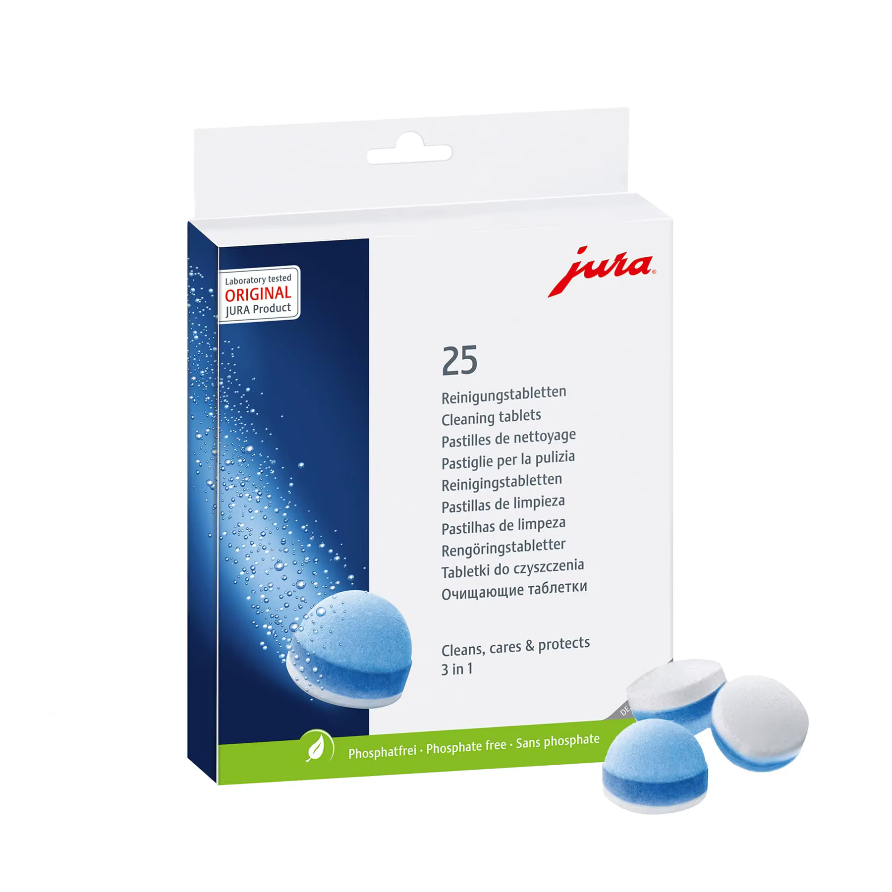 Jura 25045 / 24190 Comprimés de nettoyage triphasés pour machines à café (25 points)