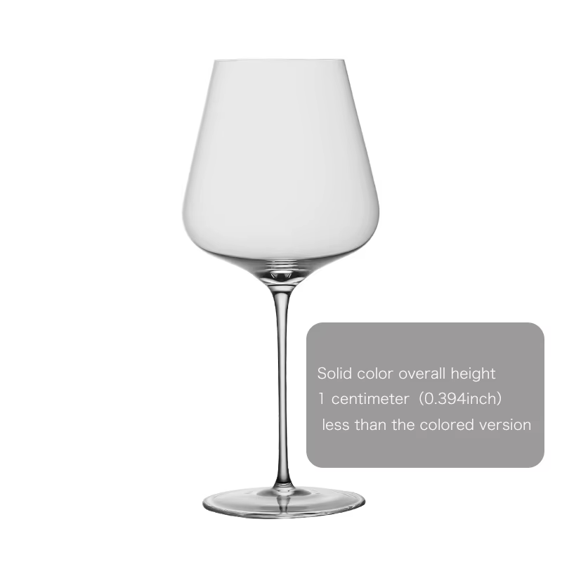 CRISON Verre à vin rouge ultra fin haut de gamme fait à la main pour un usage domestique, tige rouge